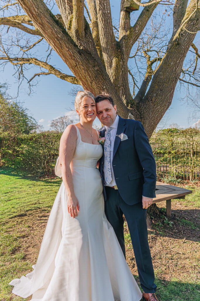 Katie and Joe Dinton Pastures Dinton Pastures wedding couples portrait by Georgia Anne Photography