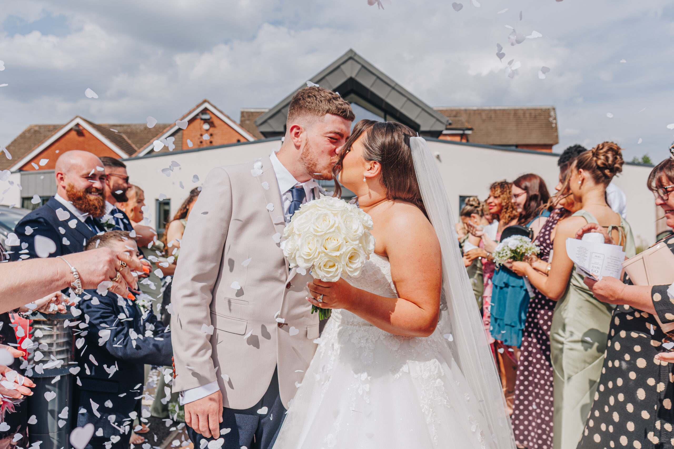 confetti throw at lea marston hotel by georgia anne photography